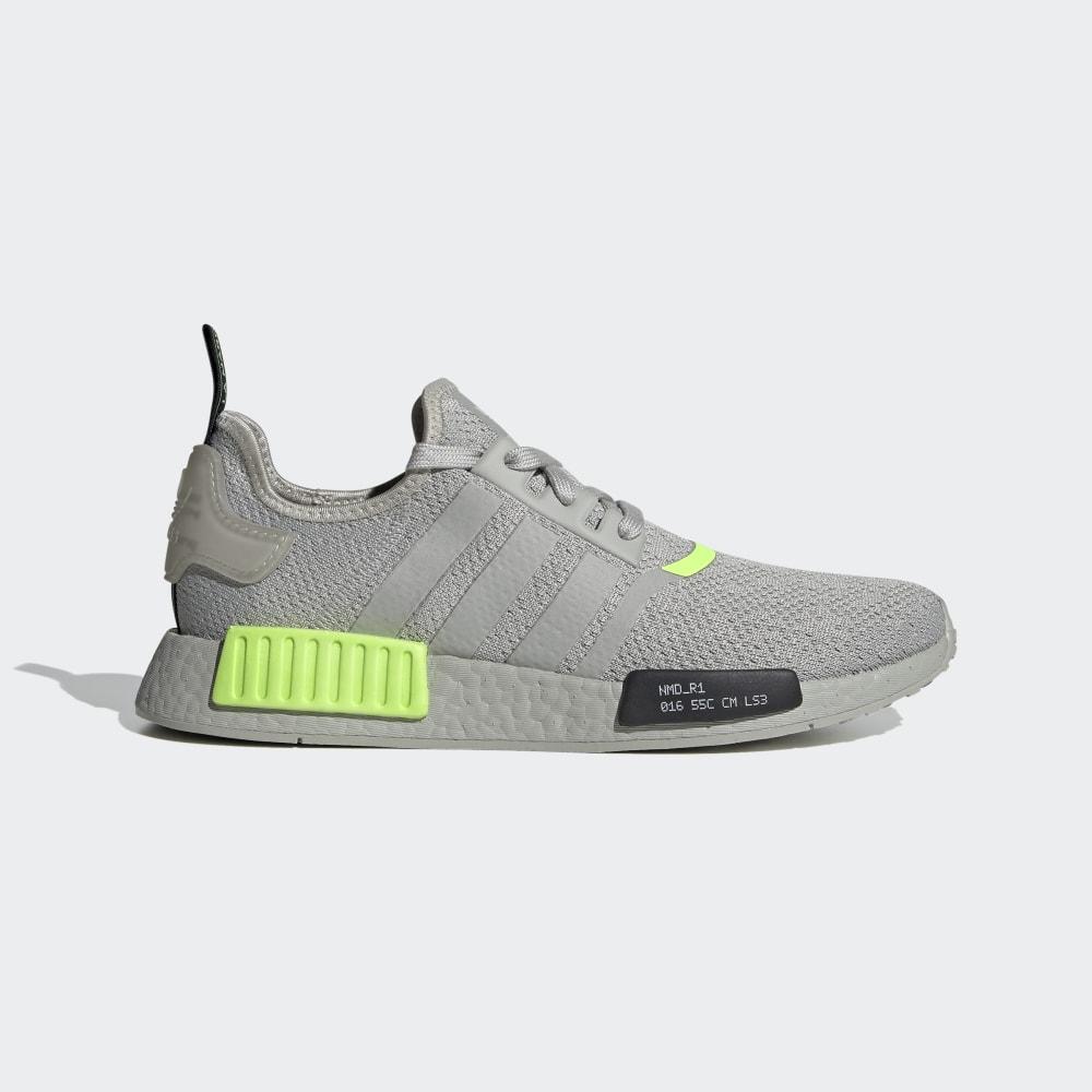 Adidas Men's NMD_R1 Originals Shoes Grey/Black/Green Ireland EH0044